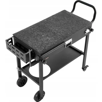 Servírovací stolek VEVOR Servírovací vozík skládací, gril na kolečkách s držákem na utěrky