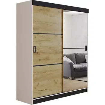 Ložnicová sestava Skříň Retro 138 2l Bílý / Přední Crat Zlatý