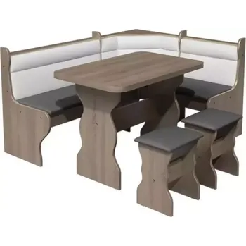 Jídelní set Rohová lavice Merkury II Tabak Eko mix
