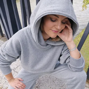 Těhotenská mikina Kulišárny Mikina WARM šedý melír TYP: kojicí - zipy v bočních švech, VELIKOST: 40-42