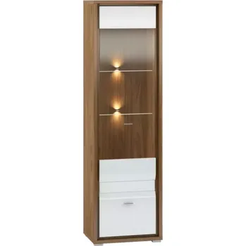 Vinotéka Vitrína Dallas 60cm Orech/Bílý Lesk/Bílý