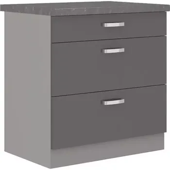 Kuchyňská skříňka Grey 80D 3S BB, šedá