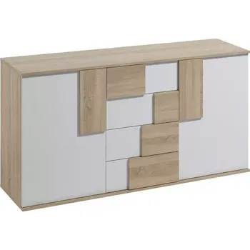 Kancelářská sestava Komoda Elstra II 180cm Dub Sonoma/Bílá