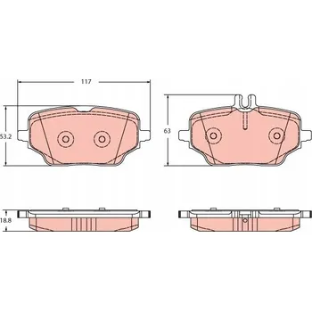 Brzdová destička Sada brzdových destiček, kotoučové brzdy TRW GDB2381