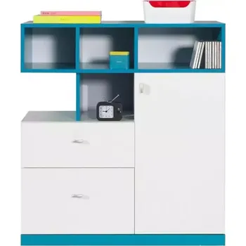 Dětský pokoj Komoda Mobi 90 cm Bílá / tyrkysová