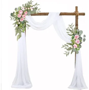 Obraz BÍLÁ DEKORAČNÍ FALBÁNA, POLOPRŮHLEDNÁ, NA SLAVNOSTNÍ VÝZDOBU, 130x550 cm