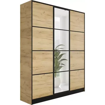 Šatní skříň Skříň Eden 3D 157 dub craft zlatá vzor 2