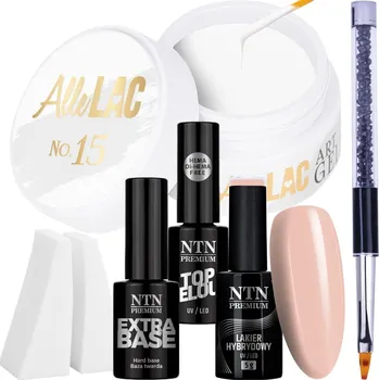 Lak na nehty Sada na nehty Babyboomer Mat 6v1 Gel Báze Lak Top Štěteček Houbičky