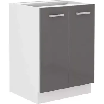 Kuchyňská skříňka Sonia 60D 2F BB šedá lesk/bílá