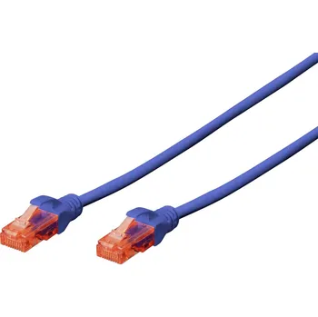 Datový kabel Digitus DK-1617-005/B RJ45 síťové kabely, propojovací kabely CAT 6 U/UTP 0.50 m modrá bez halogenů, kroucené páry 1 ks