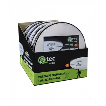 Dětské svítidlo SVÍTIDLO QTEC Q-253MS MARNA 12W 4000K BLACK SENSOR