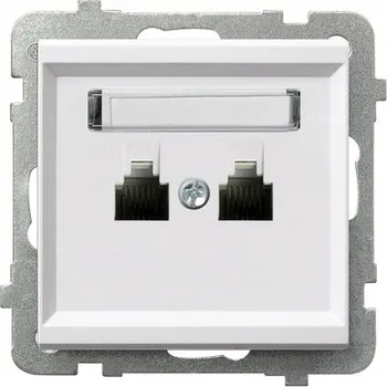 Elektrická zásuvka OSPEL TELEFONNÍ ZÁSUVKA DVOJITÁ PARALELNÍ BÍLÁ SONATA GPT-2RR/m/00