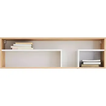 Obývací stěna Polička Pixel Px13 Dub Piškot/Bílý Lux/Šedá