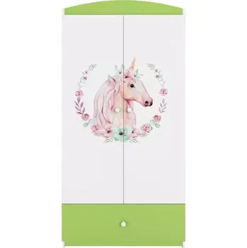 Ložnicová sestava Skříň Babydreams zelená - Kůň