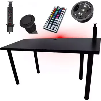 Kancelářská sestava Psací Stůl Low Loft Černá 136x66x3,6 Model 3