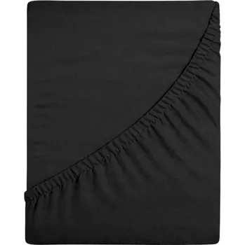 Prostěradlo Prostěradlo Jersey Delux - černé 220x200 S gumou, Polský výrobek