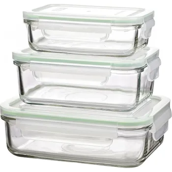 Dóza na potraviny Sada 3 skleněných dóz Glasslock GL-640