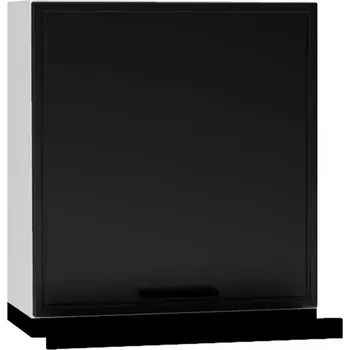 Kuchyňská skříňka Kuchyňská skříňka Emily w60/68 slim pl šedá se stříbrný digestoří černý puntík