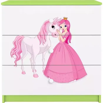 Dětský pokoj Dětská komoda Babydreams zelená - Princezna 2