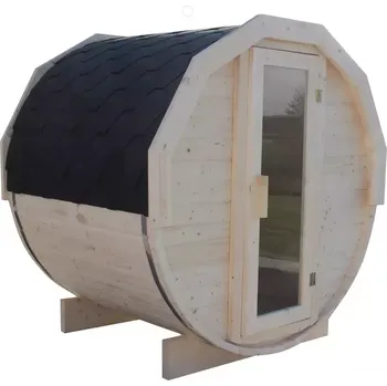 Sauna Dřevěná sauna – sud 1,5 m + kamna Sentiotec 100 6kW