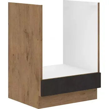 Kuchyňská skříňka Vigo 60D GAZ BB grafit mat/dub lancelot