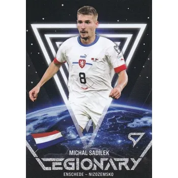 Sběratelský sportovní předmět insert karta MICHAL SADÍLEK 2024 Hrdí Lvi Legionary číslo LN-13