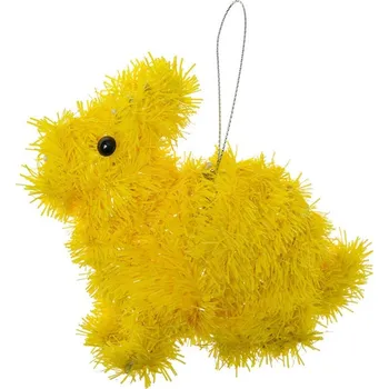 Velikonoční dekorace Žlutá závěsná plastová dekorace králík - 11*5*14 cm