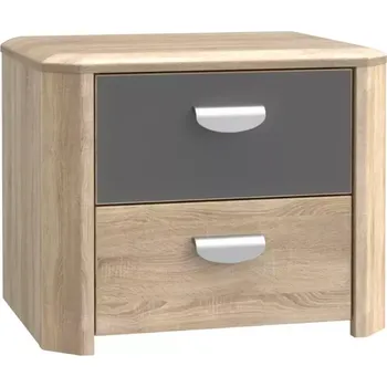 Obývací stěna Noční Stolek Yoop Ypk02 53,8cm Dub Sonoma / Šedá