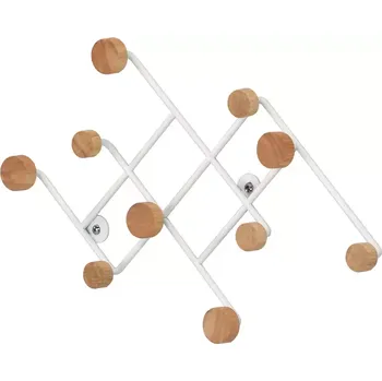 Nástěnný věšák s háčky GC5014 bílá/přírodní