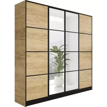 Šatní skříň Skříň Eden 4D 207 dub craft zlatá vzor 2