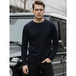 Dstreet Pánské tričko s dlouhým rukávem LX0577 Barva: Tmavě Modrá, Velikost: L