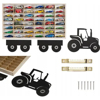 autíčko Police na autíčka Hot Wheels Organizér na autíčka 48 pro děti Matchbox průhledná