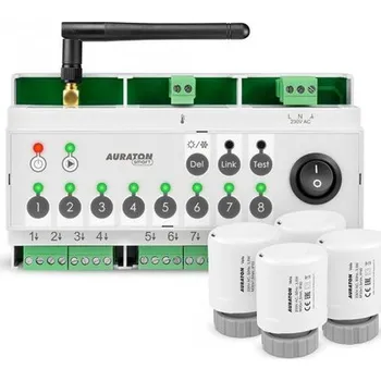 8-zónová bezdrátový regulační lišta Auraton Multizone Controller, pro vzdálené ovládání podlahového vytápění pomocí chytrého telefonu