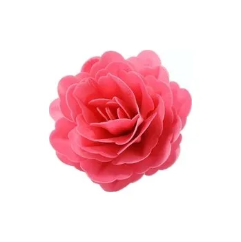 Jedlá dekorace na dort Jedlá dekorace (jedlý papír) - RŮŽE ČINSKÁ RŮŽOVÁ 7 cm