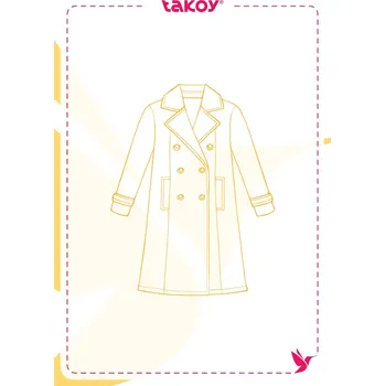 Elektronický PDF střih dívčí plášť z gabardénu Lara-158-170