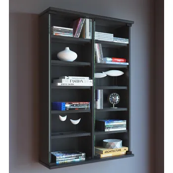 Komoda VCM Nástěnná vitrína na CD a DVD Zuntisa, černá 487469