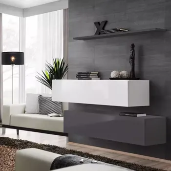 Komoda Komoda+Polica Switch Sb II Grafit/Bílý/Grafit