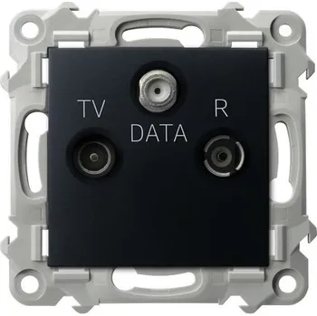 Elektrická zásuvka ANTÉNNÍ ZÁSUVKA RTV-DATA 5-862MHz OSPEL SZAFIR GPA-ZD/m/33 ČERNÁ