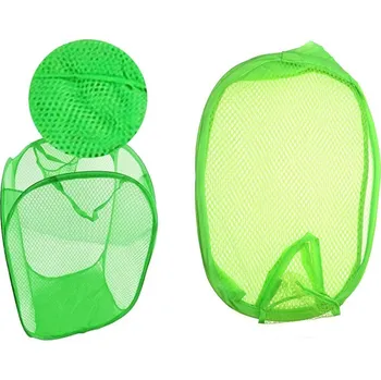 Úložný box Skládací koš na prádlo zelený, velký úložný box na hračky