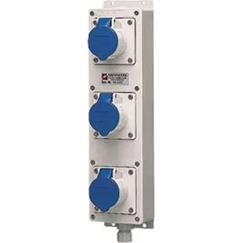Elektrická zásuvka Průmyslová zásuvka 16A Modrá 3 Pole, 3 Gang, IP44 MENNEKES 230V