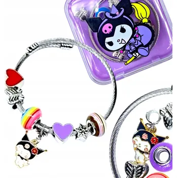Náramek SADA KORÁLKŮ NA VÝROBU NÁRAMKŮ NÁRAMEK KUROMI CHARMS