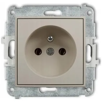 Elektrická zásuvka Karlik MINI zásuvka jednoduchá s uzemněním 2P+Z taupe 60MGP-1z