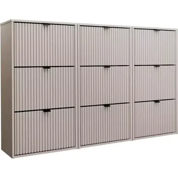 Předsíňová stěna Botník Laro III závěsný kašmír/kašmír/černá