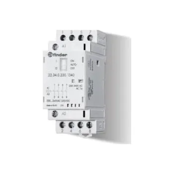 Relé Finder 1 NO, 1 NC Relé stykače napětí ve vinutí 24 V ac/dc 2pólový 25 A 250V ac, 440 V ac 4 kW s 4 NO kontakty, rozsah: