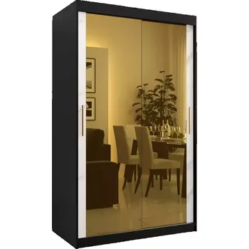 Předsíňová stěna Skříň Platinum T3 120 černá mramor/bílá