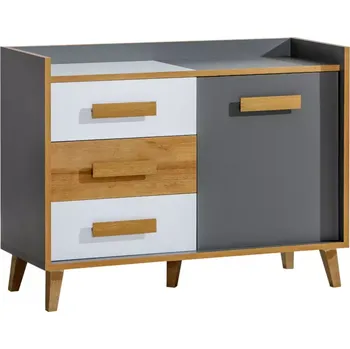 Kancelářská sestava Komoda Werso 120cm Dub Riviera/Bílý Bryl/Antrac
