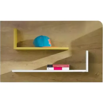 Dětský pokoj Polička Bruno 100 cm Dub Lefkas/Bílý/Žlutý