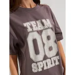 Sinsay - Bavlněné tričko s nápisem - šedá - 466FG-85X - 466FG-85X-S