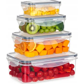 Dóza na potraviny SADA NÁDOB NA POTRAVINY S VÍKEM A TĚSNĚNÍM, OBĚDOVÝ BOX, 4 KUSY