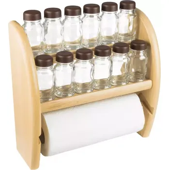 Koupelnový nábytek Polička na kořenky 12 s ručníkem hnědá